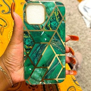 Green marble iPhone 12 Pro Maxx case never used